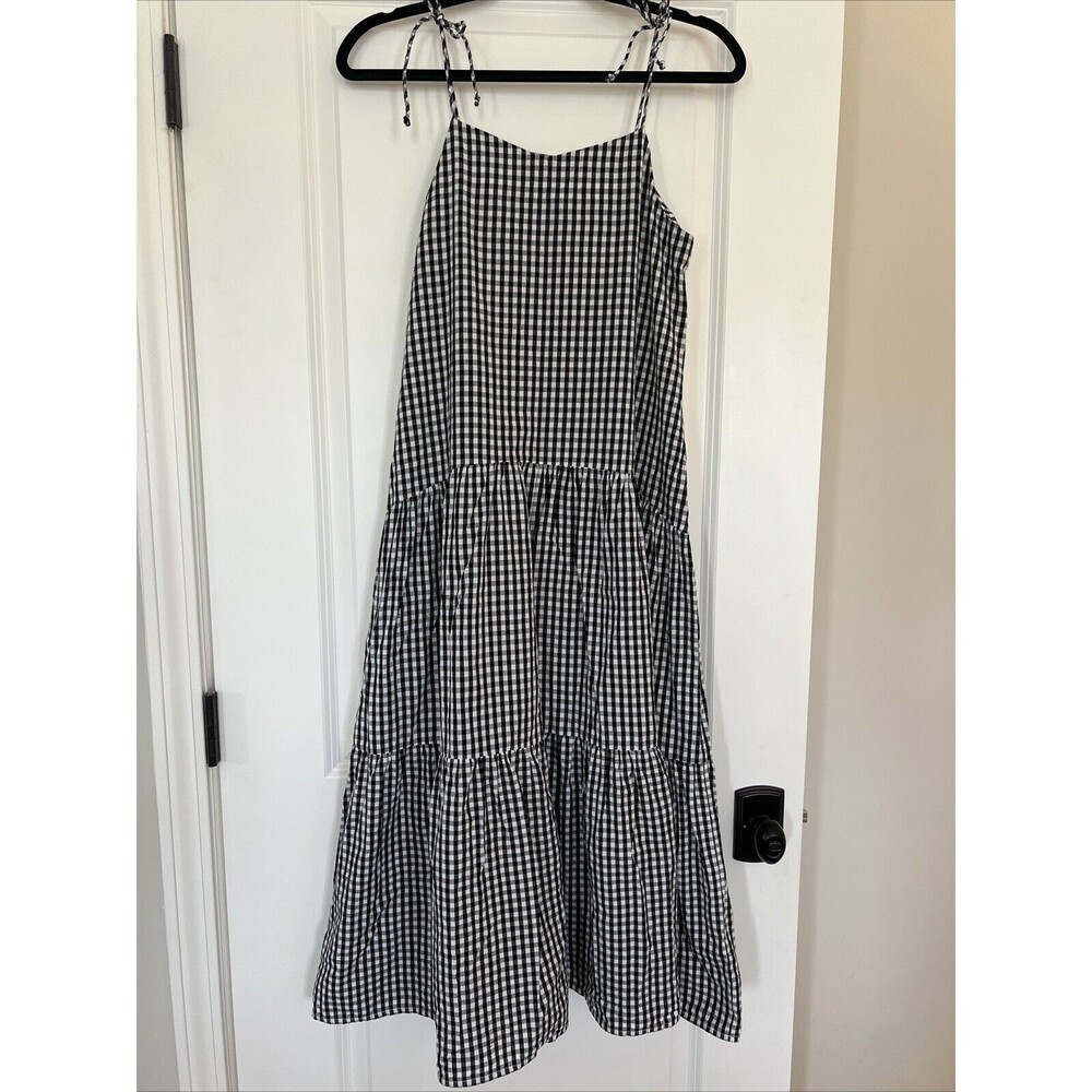 Kos Resort Midi Dress Black And White Checkered Size XS